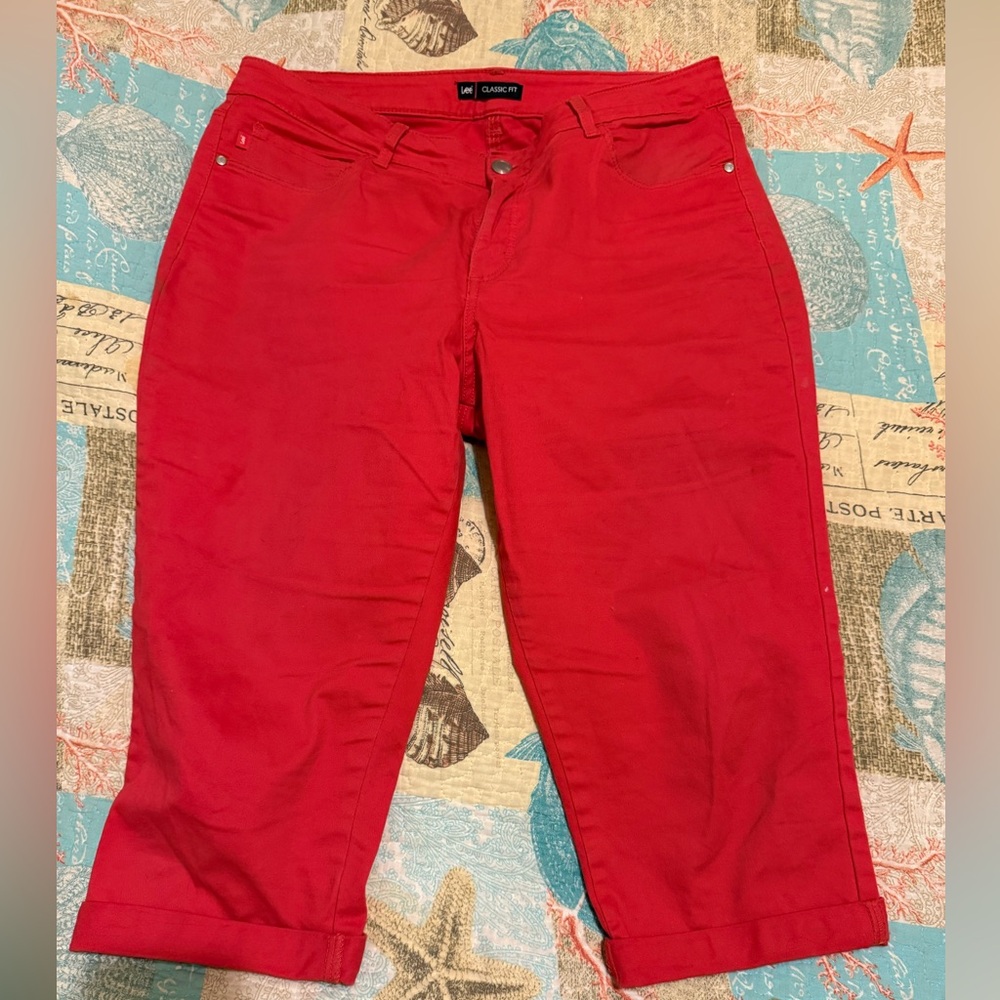 Calvin Klein Women's Red-orange Cropped Jeans